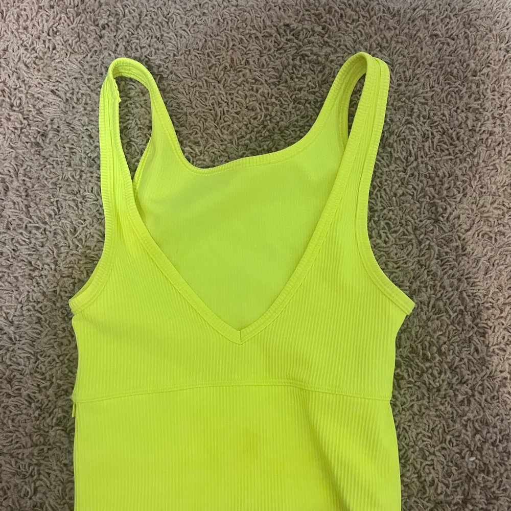 Bright Yellow Ribbed Tank Top